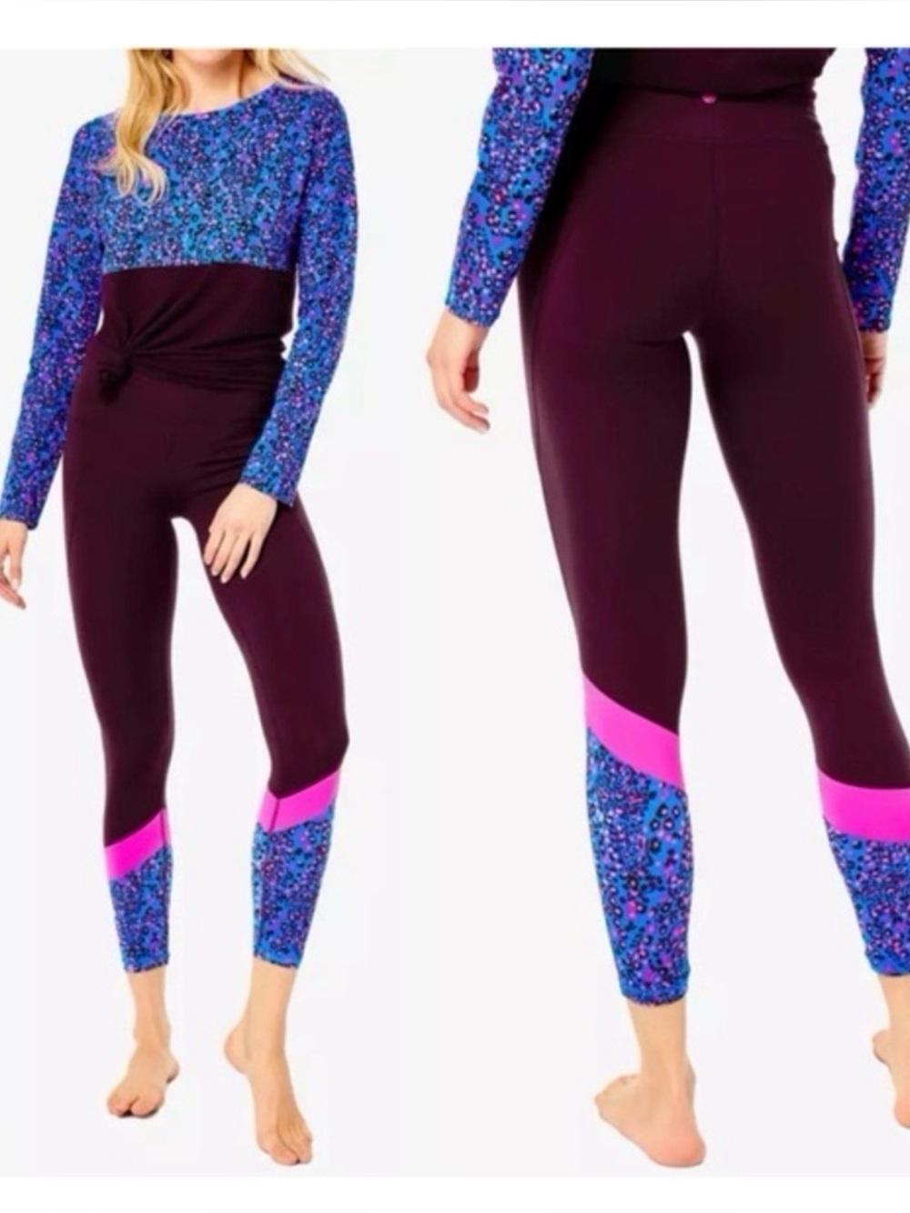 Lilly Pulitzer my favorite spot luxletic top and leggings xl l 2 piece set